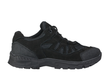 Шкіряні тактичні кросівки на літо VALKYRIE Vent (black) літнє військове взуття з натуральної шкіри UT-009 фото