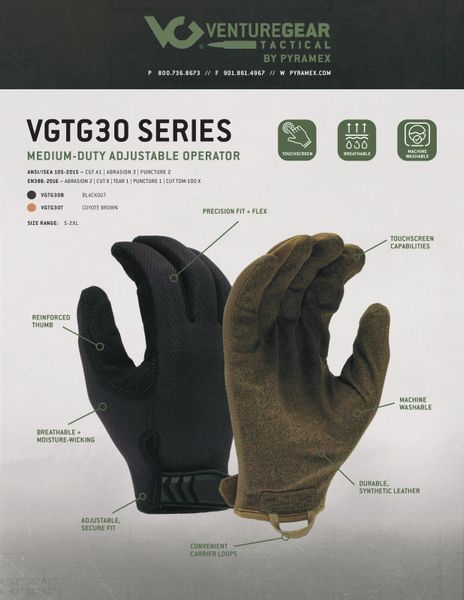 Тактичні рукавиці Venture Gear Tactical VGTG30 Medium-Duty Operator, пісочні VGTG30T фото