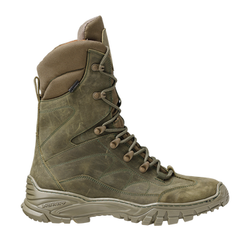 Зимовіі військові берці зі шкіри PILIGRIM Mk.2 (khaki) тактичне шкіряне взуття зима X-019з фото
